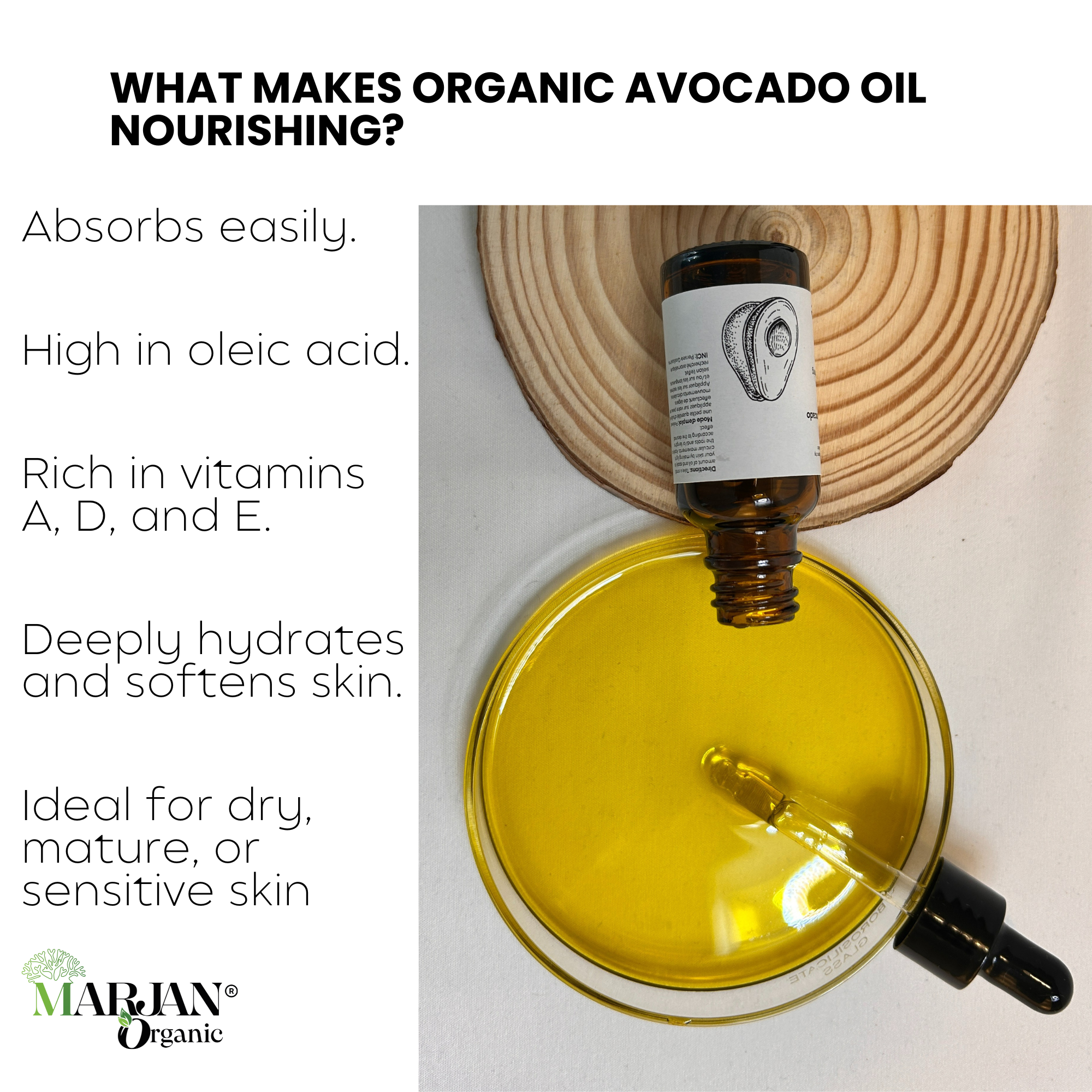 Organic Avocado Oil – 100% Pure, Cold-Pressed, Skin & Hair Care