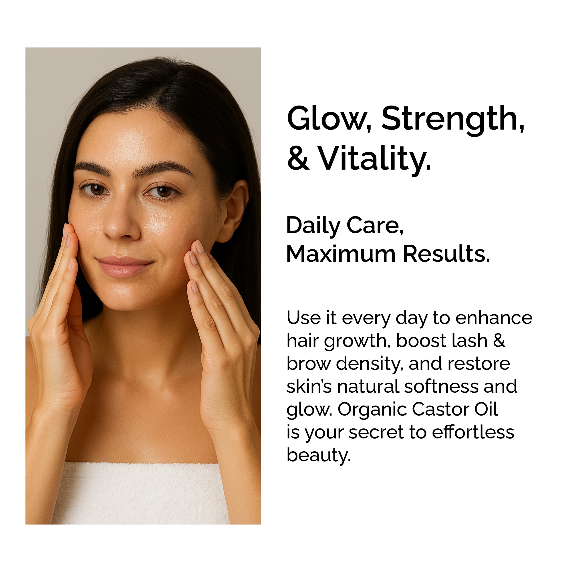 Organic Castor Oil – 100% Pure, Cold-Pressed for Hair, Skin & Lashes