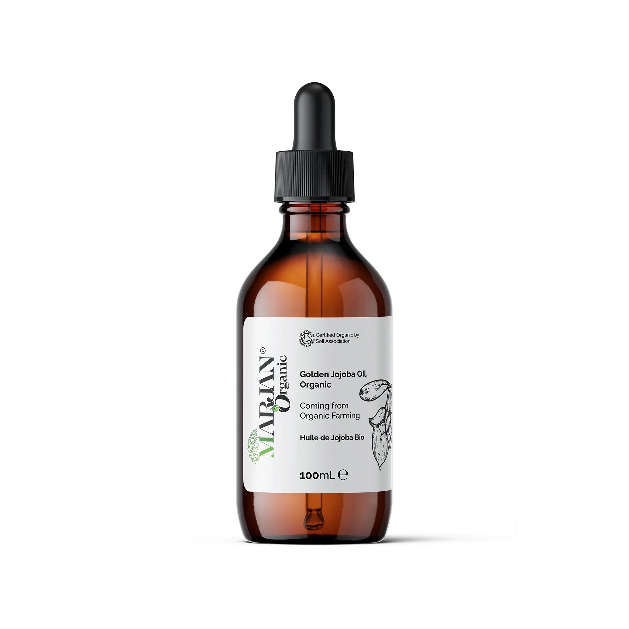 Organic Cold Pressed Jojoba Oil – 100% Pure Natural Oil for Face, Body, Hair & Skin Care