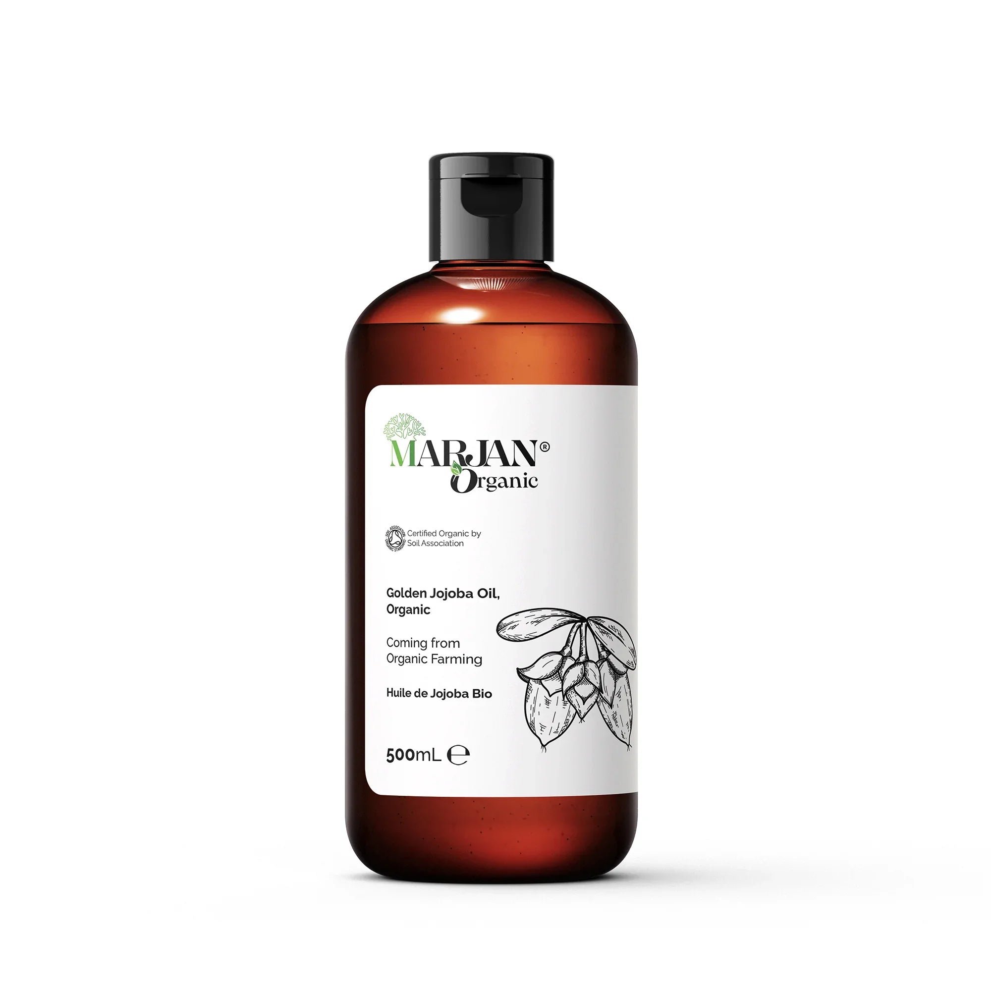 Organic Cold Pressed Jojoba Oil – 100% Pure Natural Oil for Face, Body, Hair & Skin Care