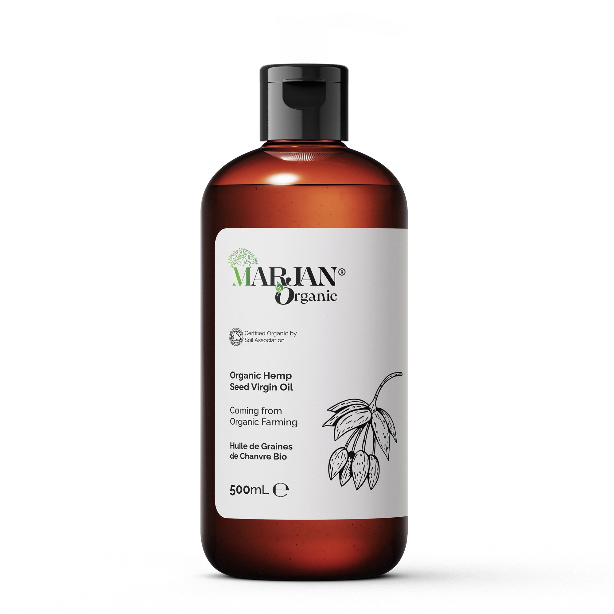 Huile de graines de chanvre – Huile biologique 100 % pure pour le soin de la peau et des cheveux