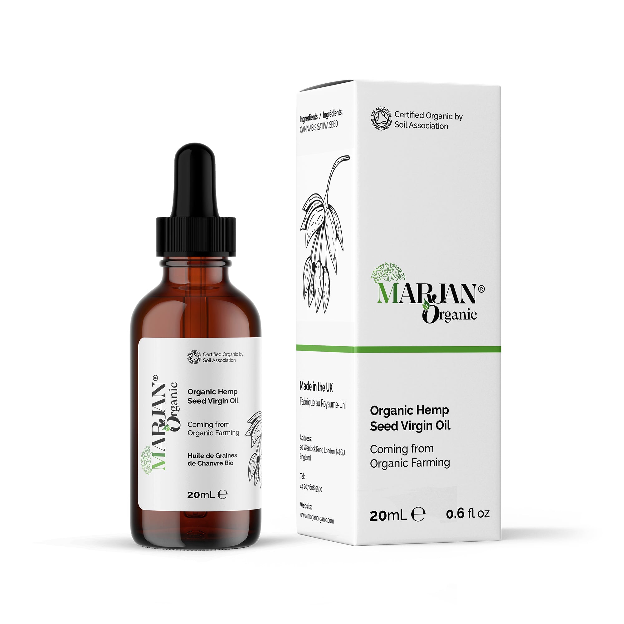 Organic Hemp Seed Oil – Cold-Pressed, Unrefined (Cannabis Sativa)