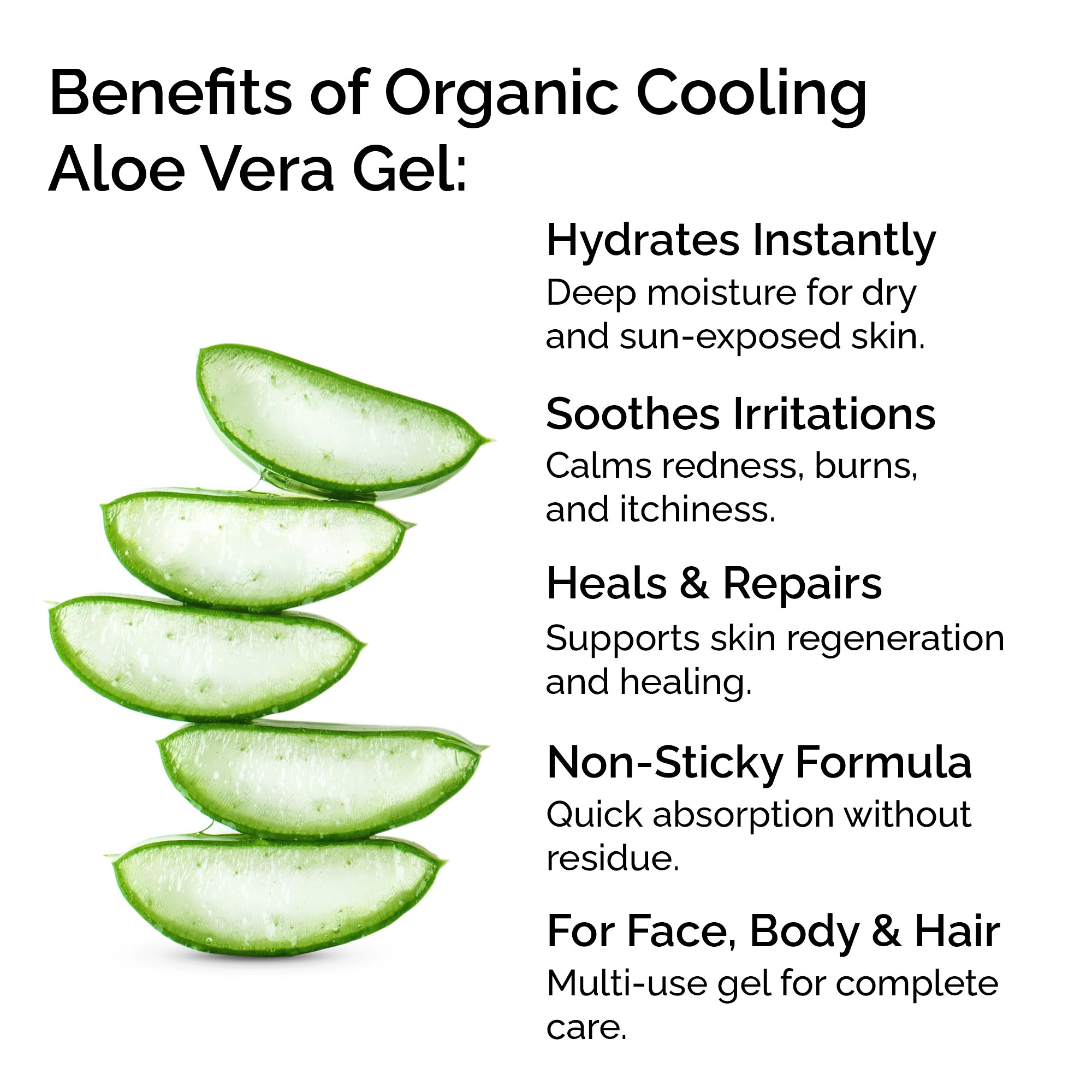 Organic Cooling Aloe Vera Gel – Hydrating & Soothing After-Sun Care