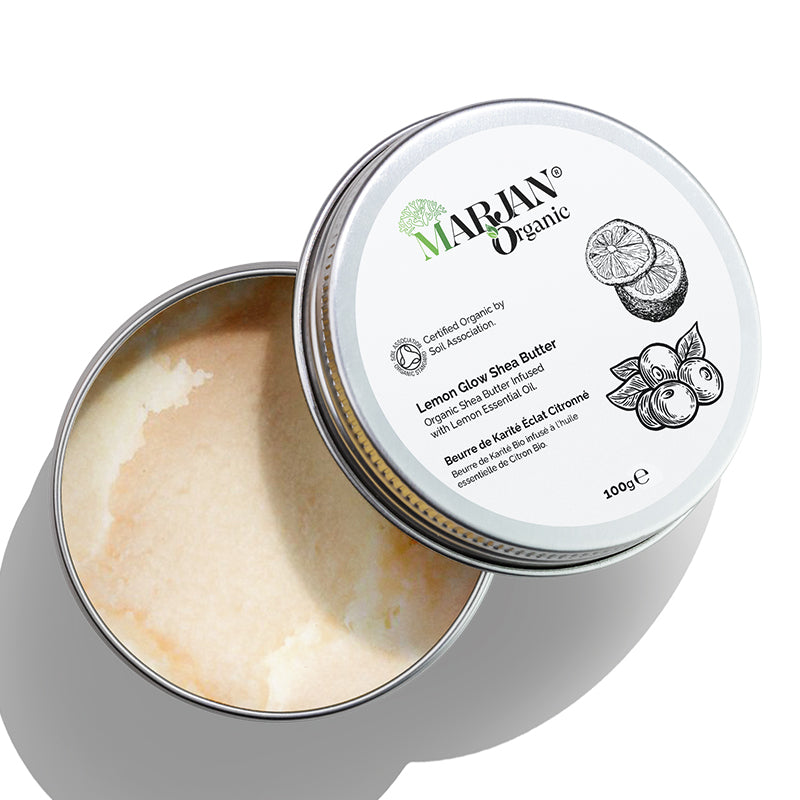 Raw Shea Butter & Lemon Essential Oil Blend – Organic Unrefined Body Butter for Soft, Glowing Skin & Hair Care