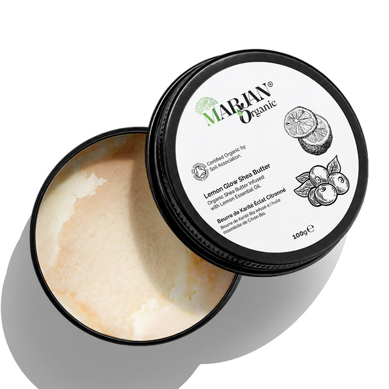 Raw Shea Butter & Lemon Essential Oil Blend – Organic Unrefined Body Butter for Soft, Glowing Skin & Hair Care