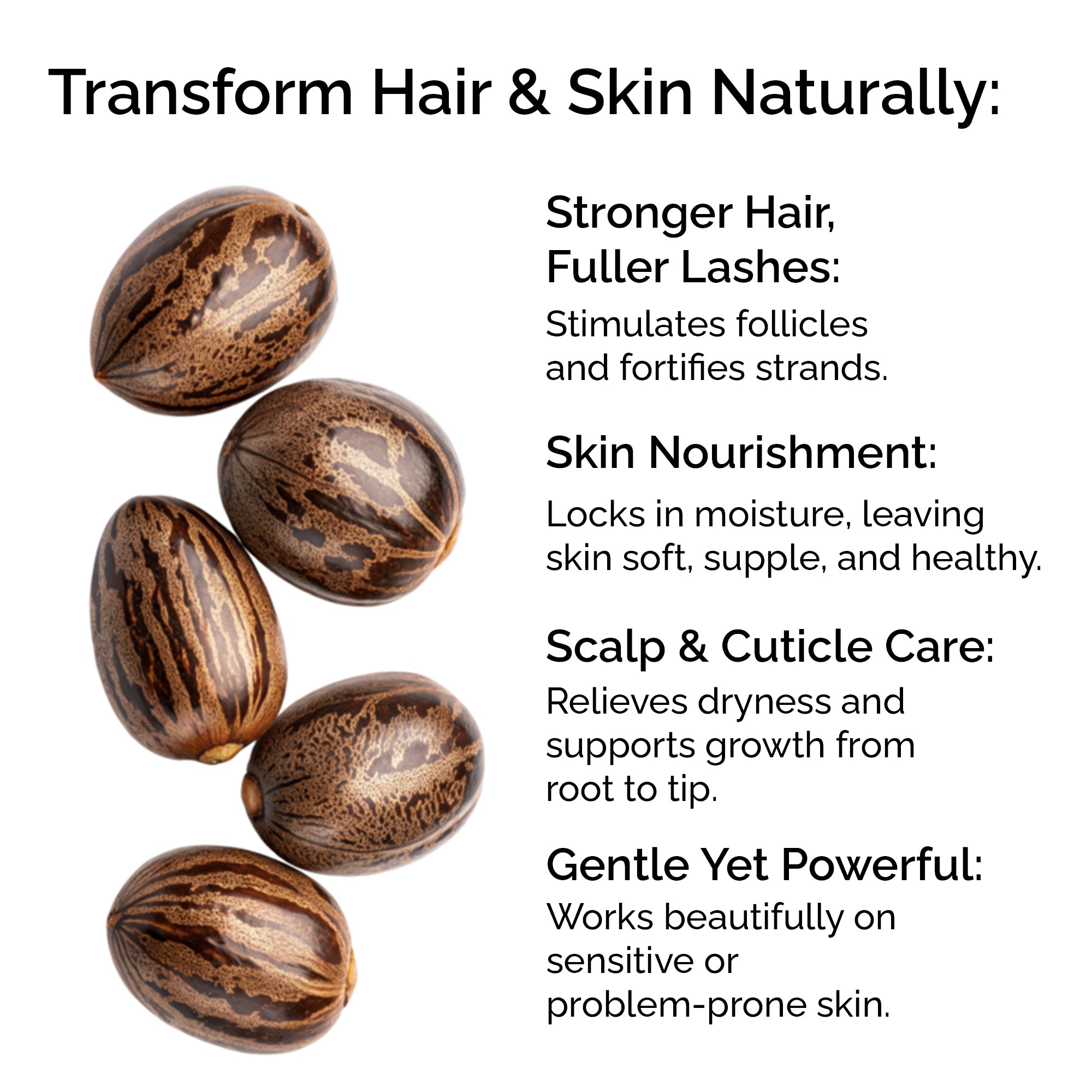Organic Castor Oil – 100% Pure, Cold-Pressed for Hair, Skin & Lashes