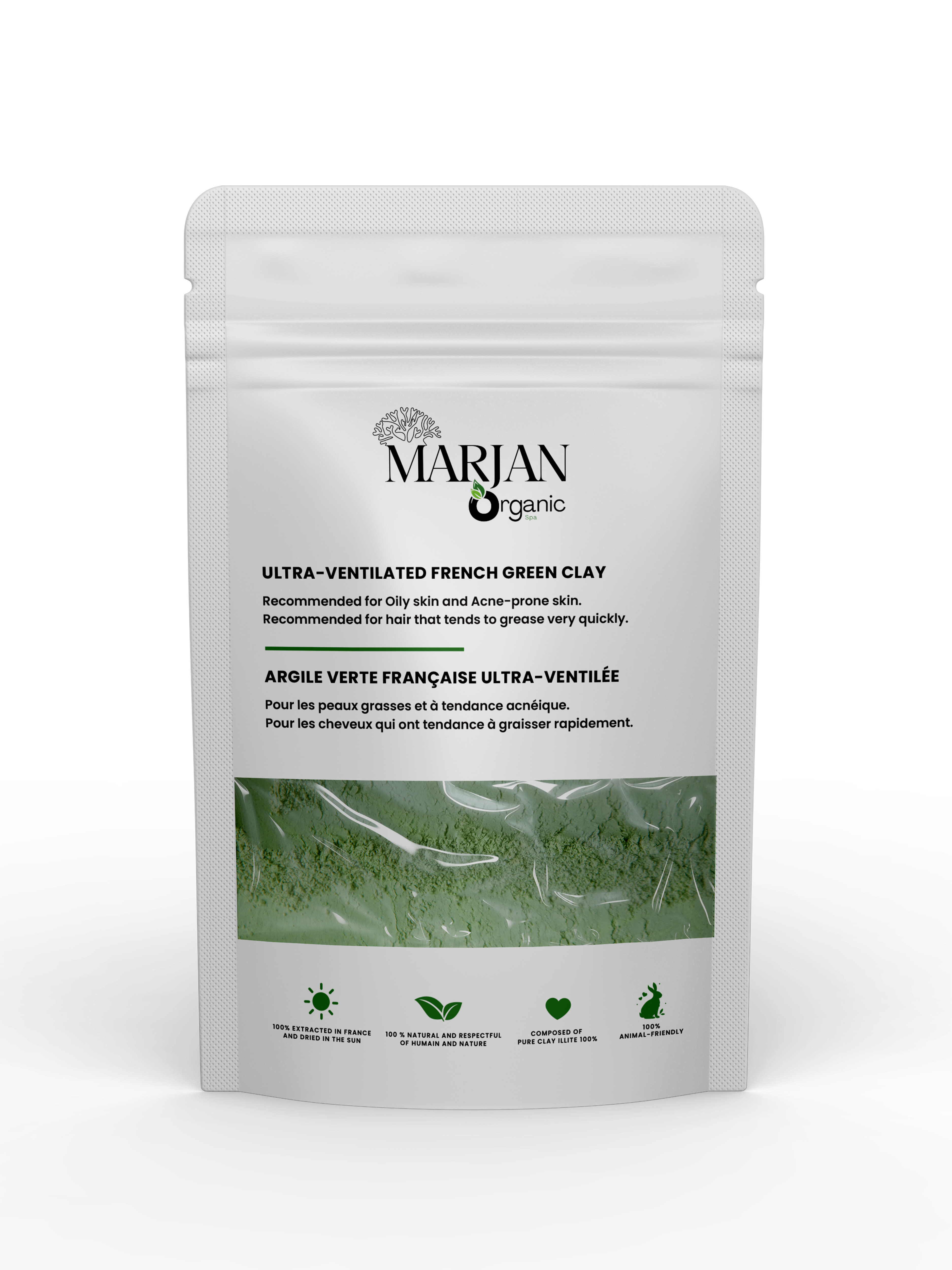 Ultra-Ventilated French Green Clay – Natural Face Mask for Radiant Skin