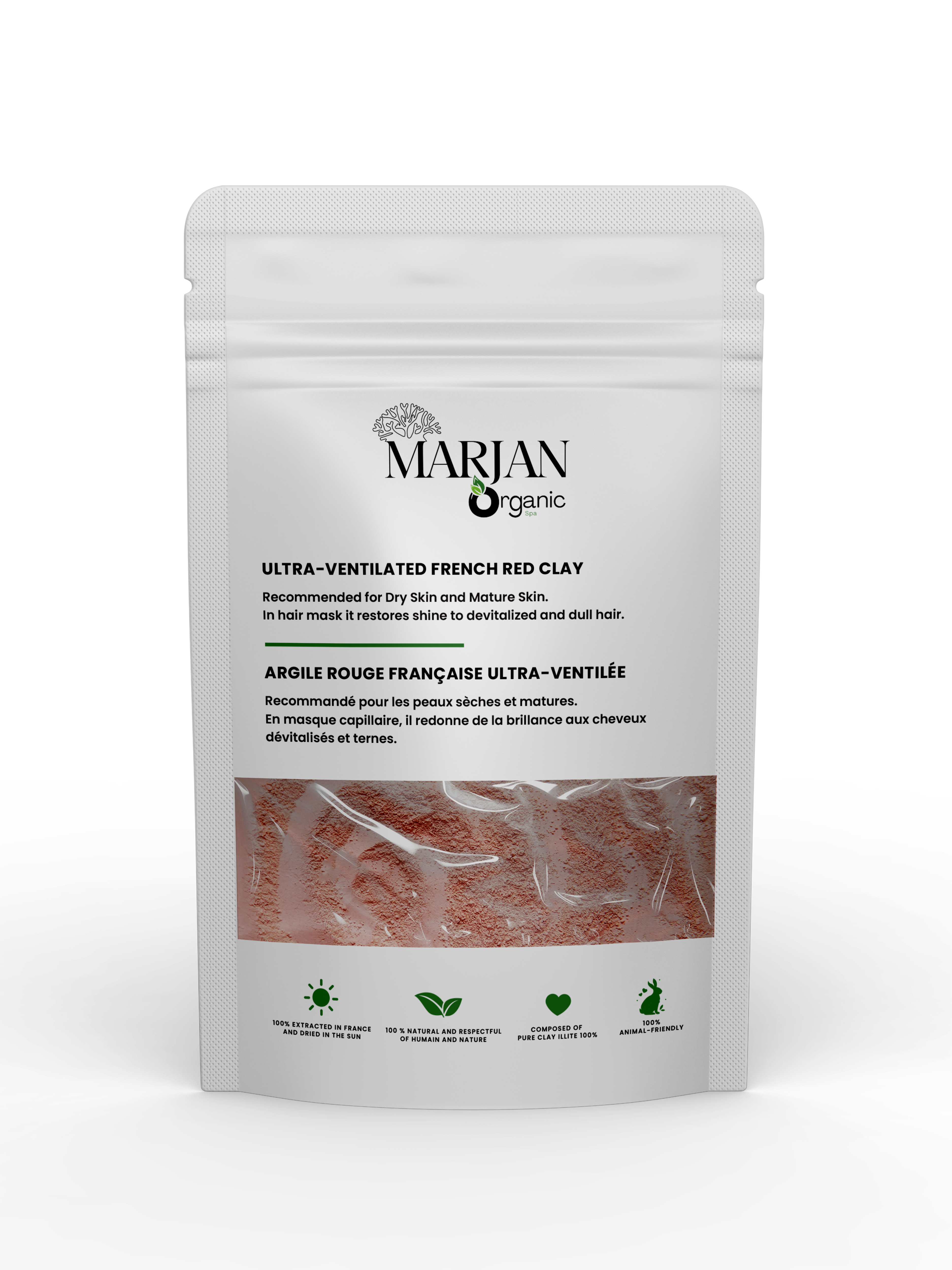 Ultra-Fine French Red Clay – Natural Face Mask for Radiant Skin