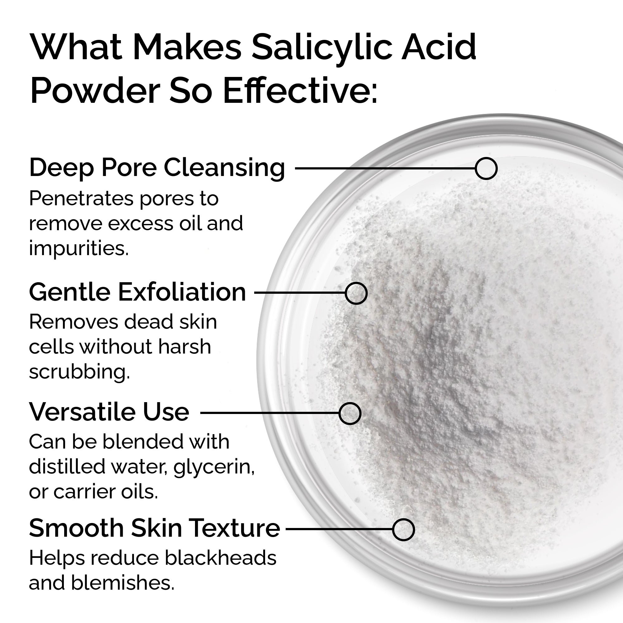 Salicylic Acid Powder – Cosmetic Grade for Face & Body, 30g
