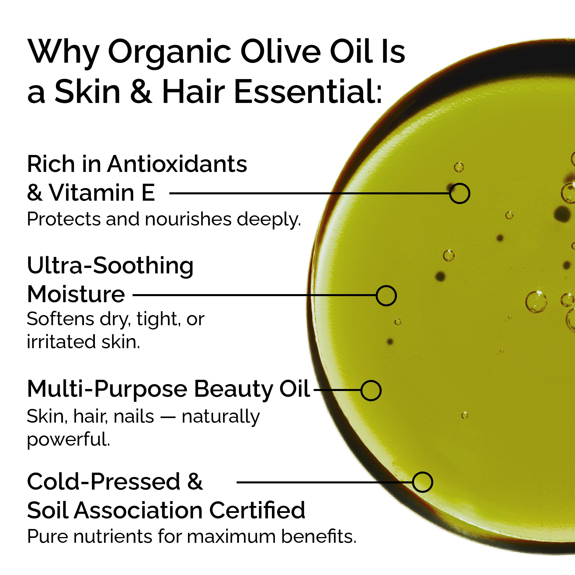 Organic Olive Oil – 100% Pure, Cold-Pressed for Skin & Hair Care
