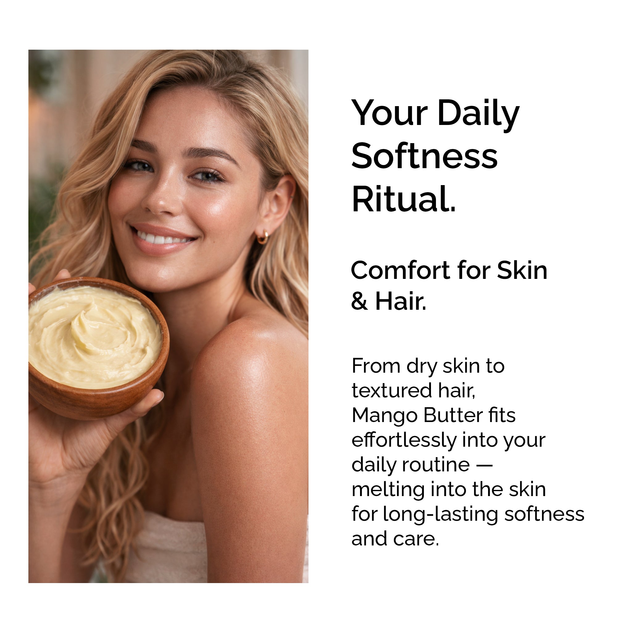 Organic Body & Hair Butter Set (4-in-1) – Shea, Cocoa, Coconut & Mango – Deep Hydration, Skin Repair & Hair Nourishment