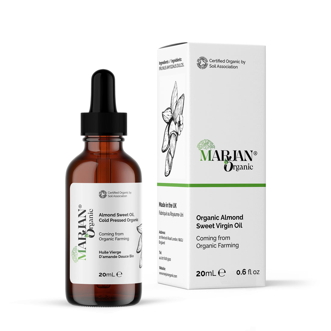 Organic Sweet Almond Oil – Pure Cold-Pressed Oil for Skin &amp; Hair Care