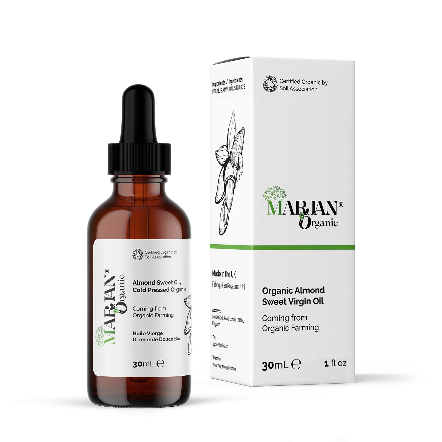 Organic Sweet Almond Oil – Pure Cold-Pressed Oil for Skin &amp; Hair Care