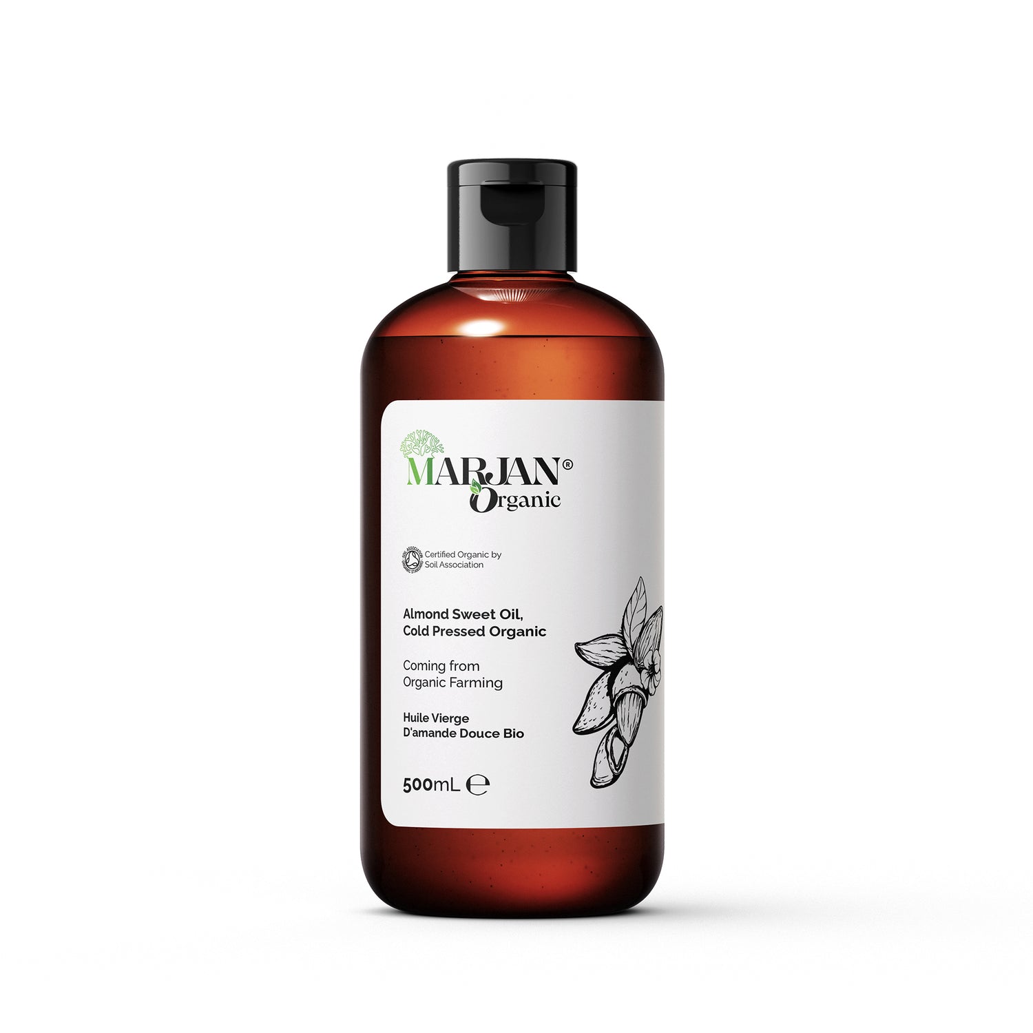 Organic Almond Sweet Oil - 100% Virgin, Cold-Pressed &amp; Certified by The Soil Association | Deep Hydration &amp; Soothing Care