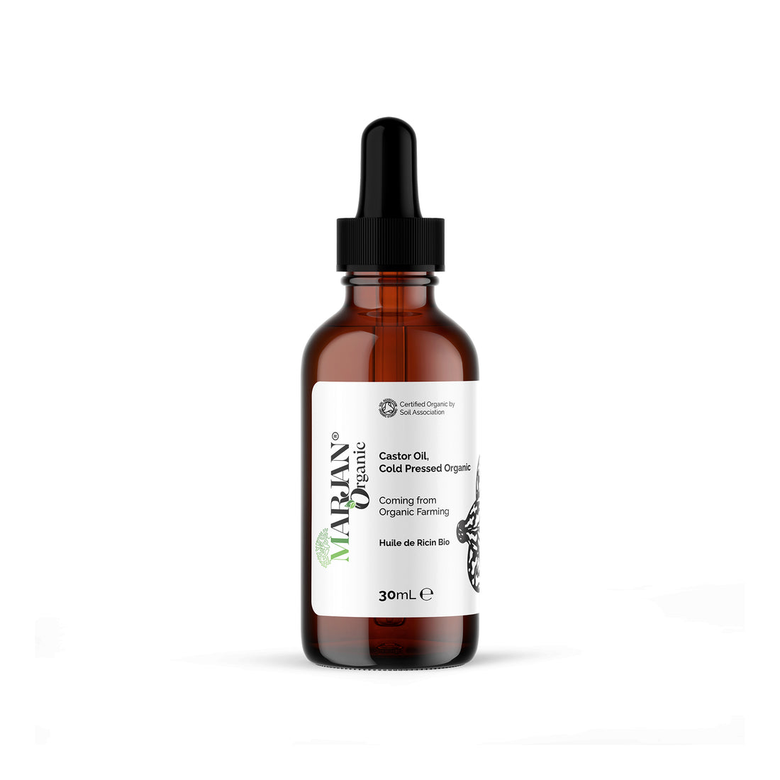 Organic Castor Oil - 100% Pure &amp; Cold-Pressed, Certified by The Soil Association | Deep Moisturizing &amp; Hair Growth Booster