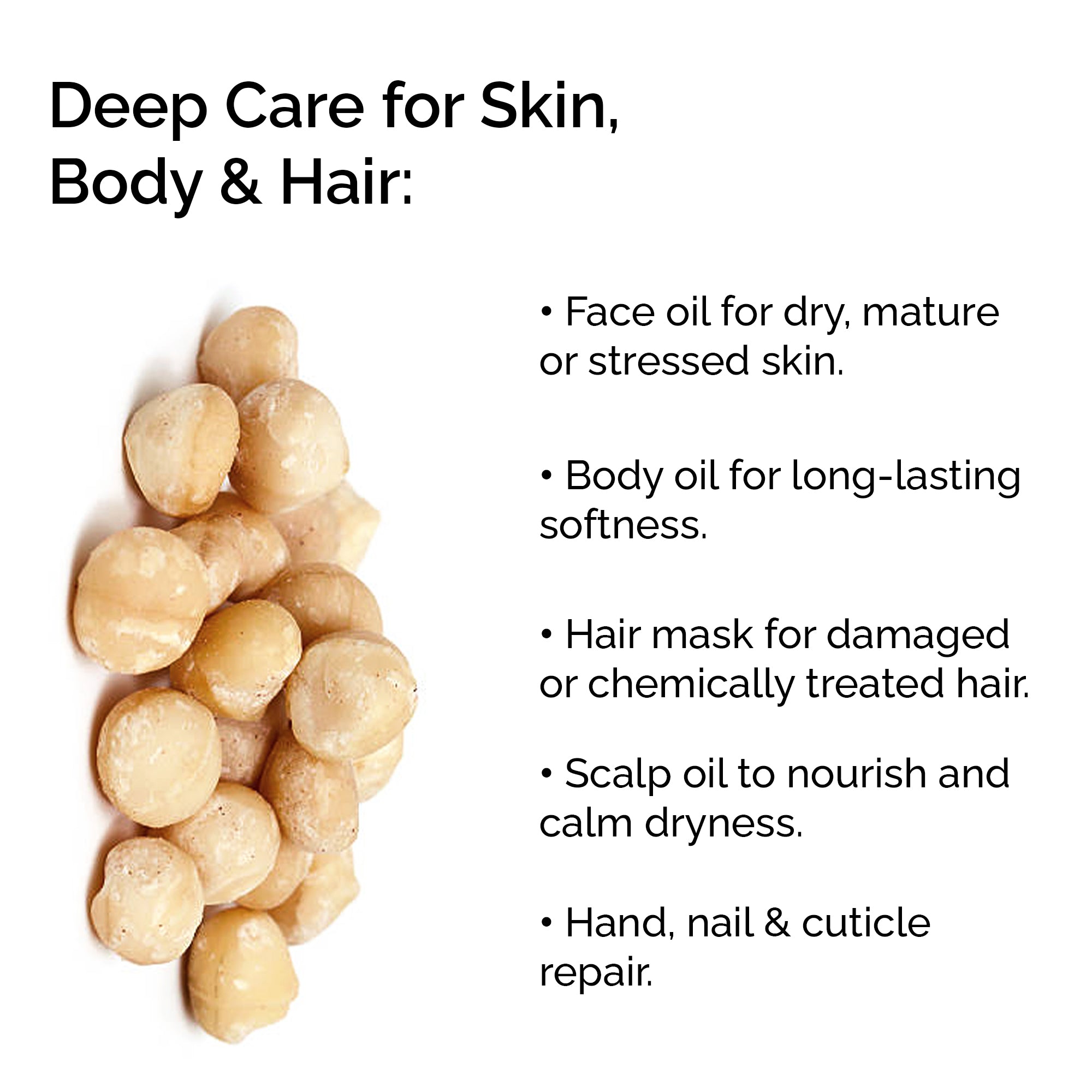 Organic Macadamia Oil – Pure &amp; Cold-Pressed for Face, Body &amp; Hair