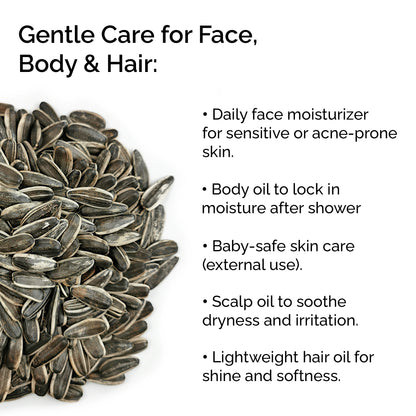 Huile de tournesol biologique – Huile 100 % naturelle et pure pour les cheveux et la peau