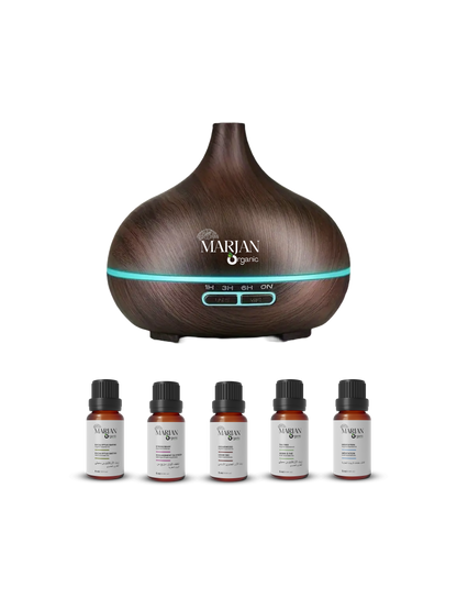 Gift Set - Aroma Diffuser (Ultrasonic vibration atomization) &amp; Top 5 Essential Oils