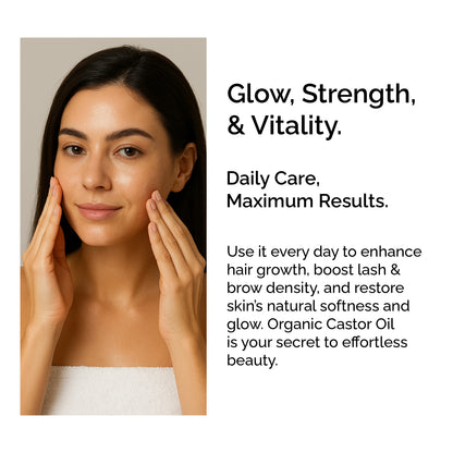 Organic Castor Oil – 100% Pure, Cold-Pressed for Hair, Skin &amp; Lashes