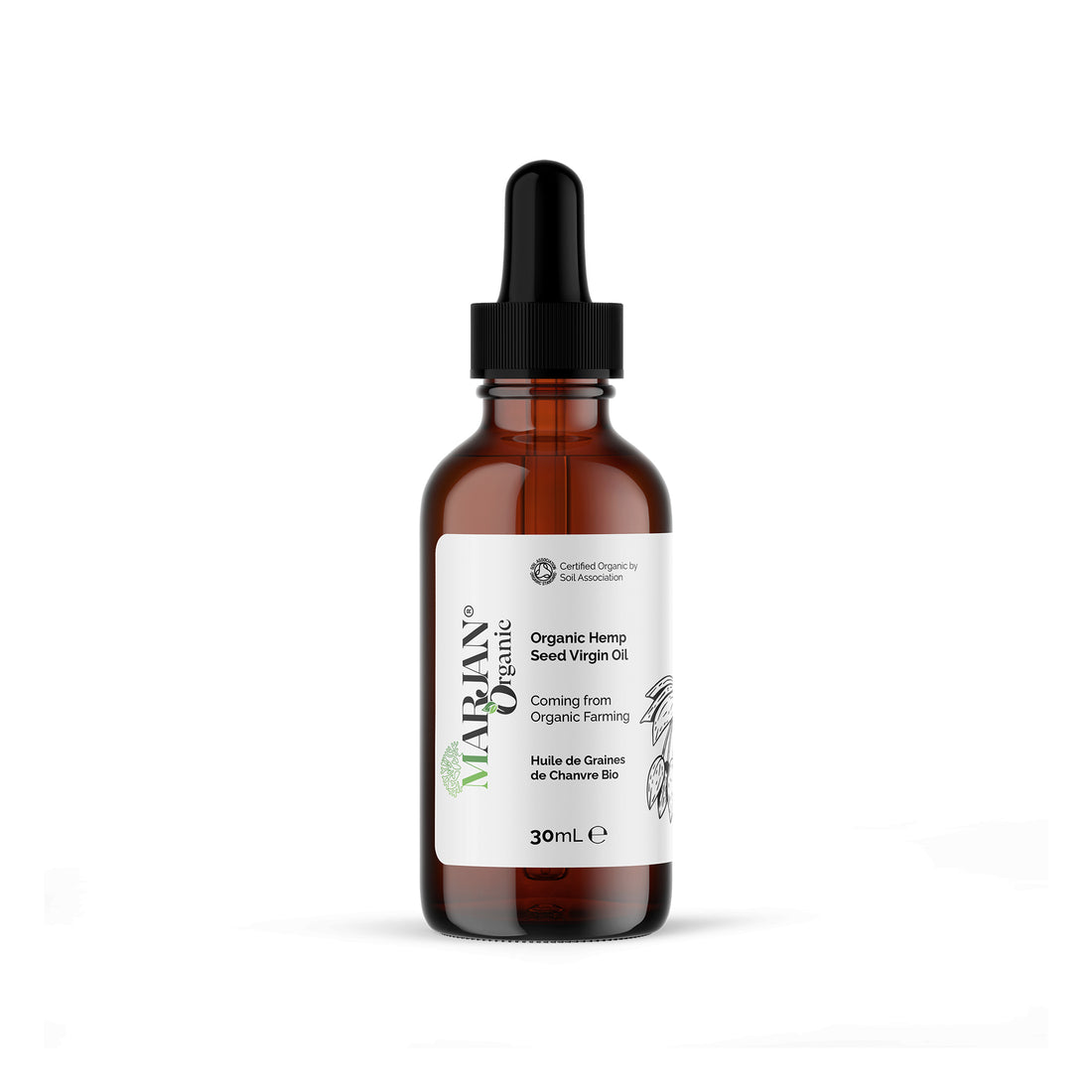Organic Hemp Seed Oil - 100% Virgin, Cold-Pressed &amp; Certified by The Soil Association | Rich in Omega 3 &amp; 6 for Skin &amp; Hair