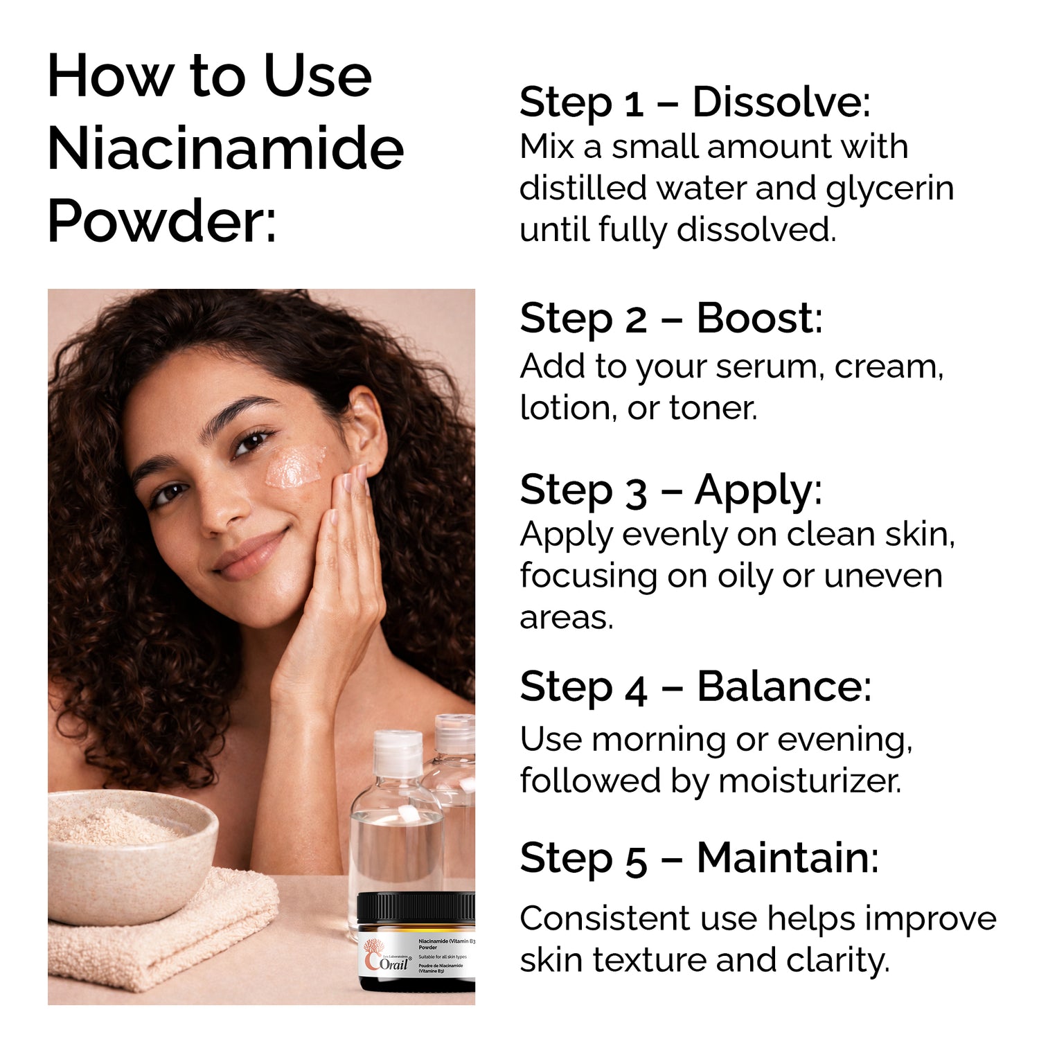 Niacinamide Powder 30g – Pure &amp; Natural Vitamin B3 for Skin Glow, Brightening, Even Skin Tone &amp; Pore Refining Care