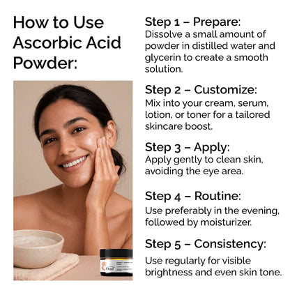 Pure L-Ascorbic Acid (Vitamin C) Powder 30g – For Face, Skin, Body &amp; Hair Brightening Care