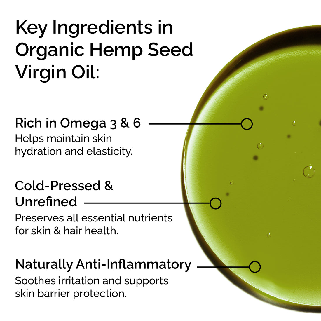 Organic Hemp Seed Oil – 100% Pure, Cold-Pressed for Face, Body, Hair &amp; Massage