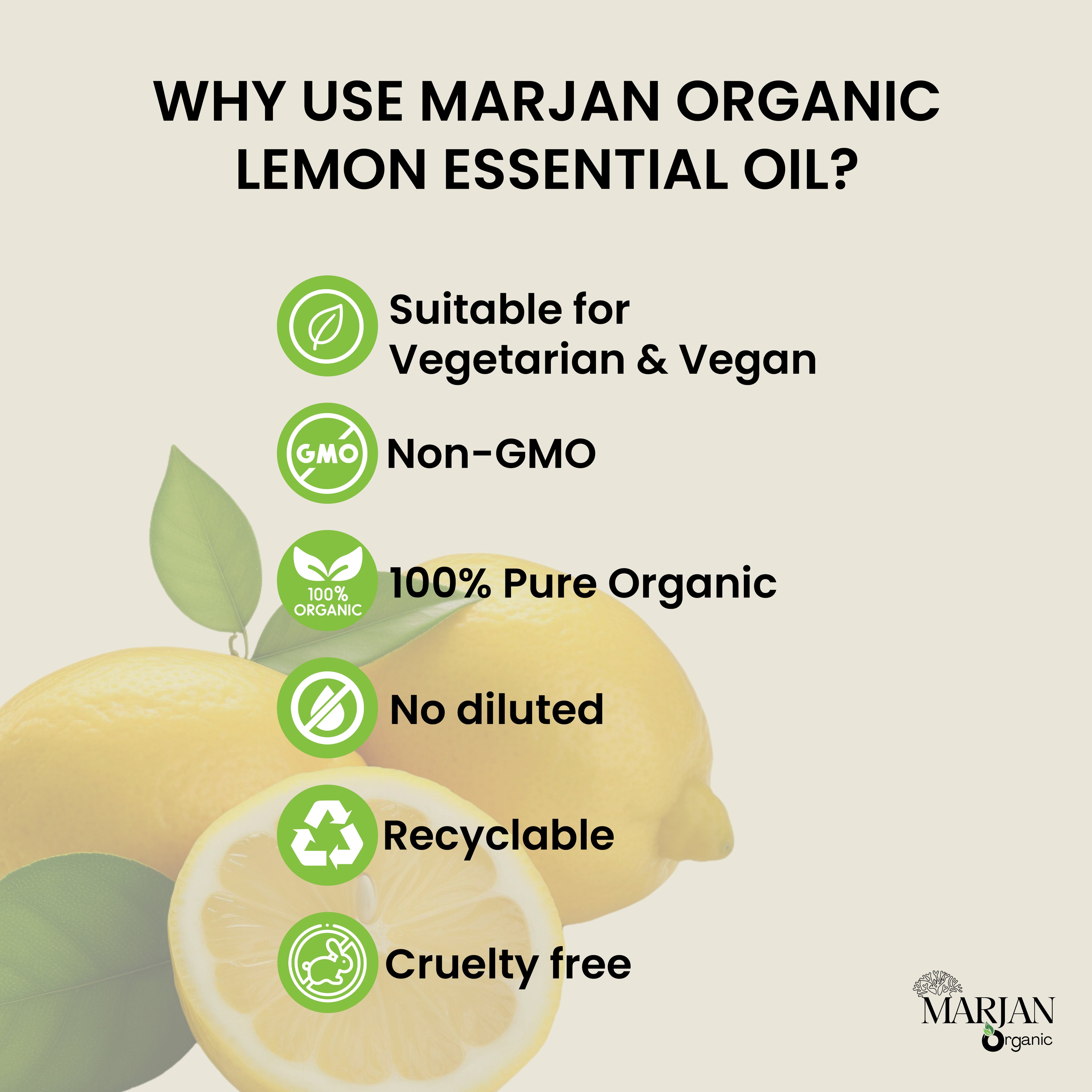 Organic Lemon Essential Oil (Certified by Soil Association)