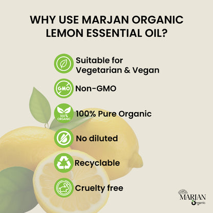 Organic Lemon Essential Oil (Certified by Soil Association)