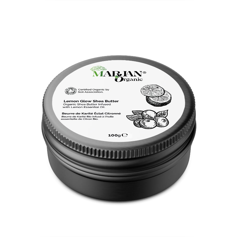 Raw Shea Butter &amp; Lemon Essential Oil Blend – Organic Unrefined Body Butter for Soft, Glowing Skin &amp; Hair Care