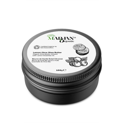 Raw Shea Butter &amp; Lemon Essential Oil Blend – Organic Unrefined Body Butter for Soft, Glowing Skin &amp; Hair Care