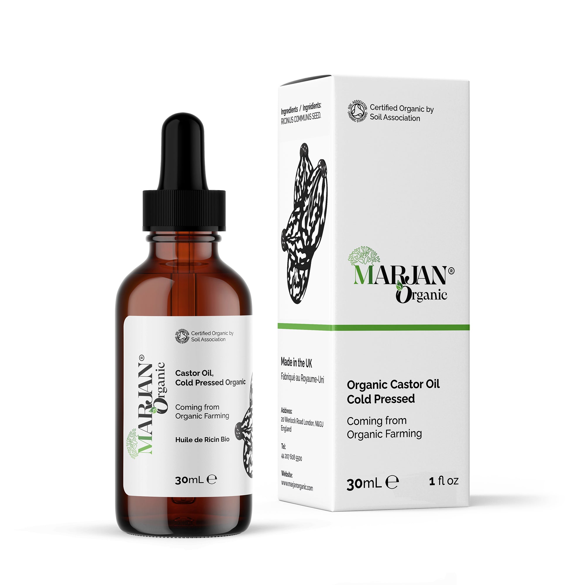 Organic Castor Oil – 100% Pure, Cold-Pressed for Hair, Skin &amp; Lashes