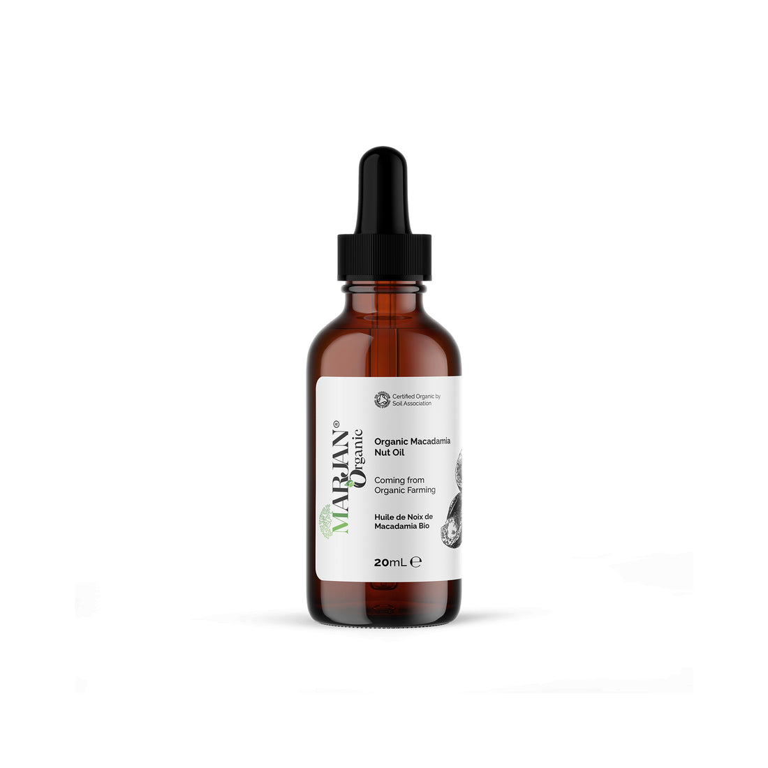 Huile de Macadamia Bio - 100% Vierge (Certifiée par Ecocert France &amp; Soil Association)