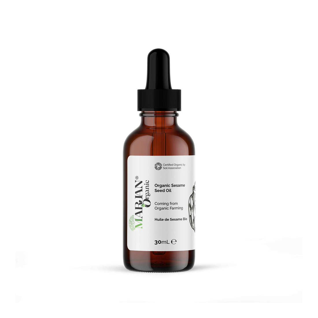 Organic Sesame Oil - 100% Virgin, Cold-Pressed &amp; Certified by The Soil Association | Nourishing &amp; Antioxidant-Rich for Skin &amp; Scalp