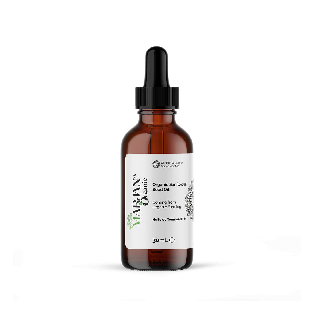 Organic Sunflower Oil - 100% Virgin, Cold-Pressed &amp; Certified by The Soil Association | Lightweight Hydration &amp; Rich in Vitamin E