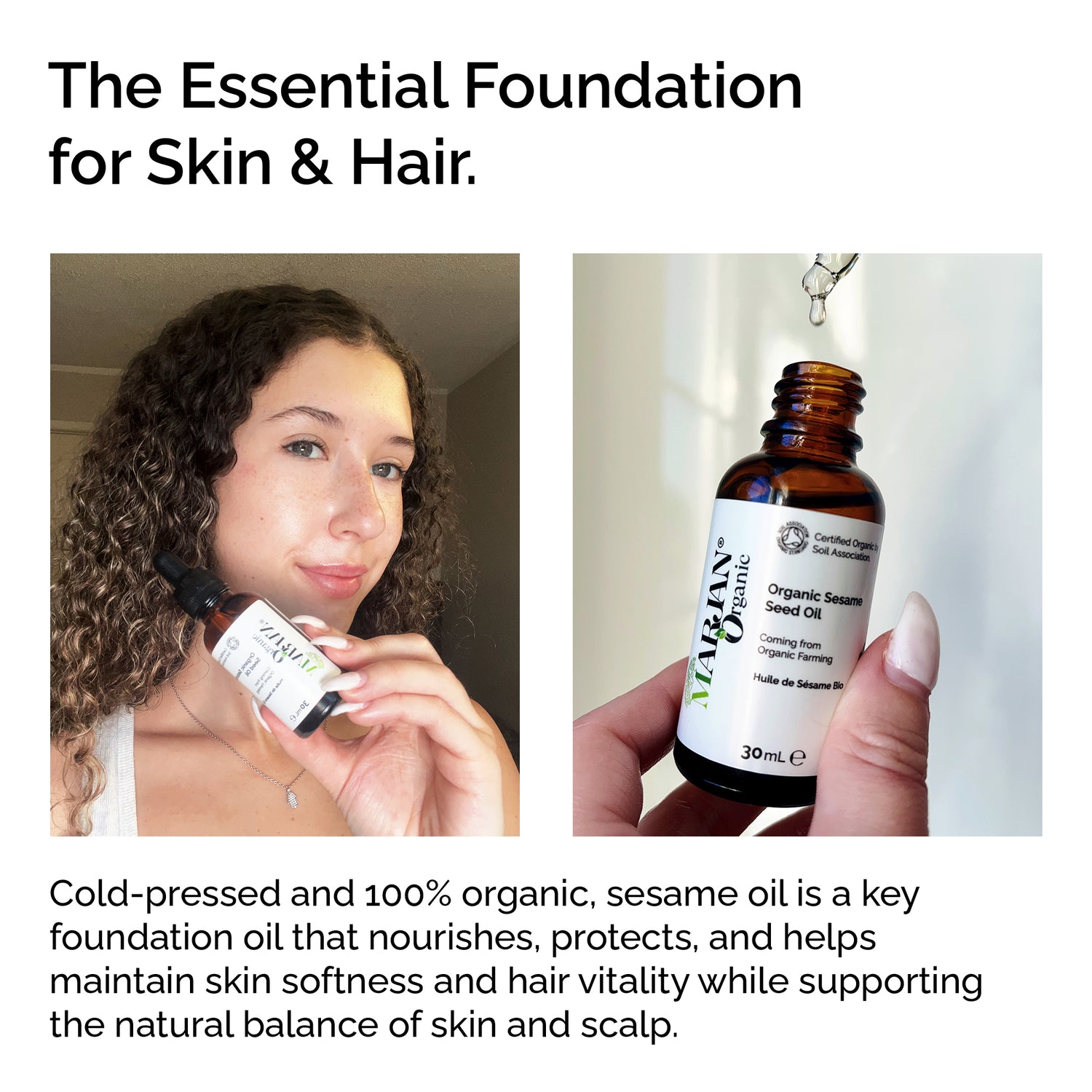 100 % Organic Cold-Pressed Sesame Seed Oil – Skin &amp; Hair Care