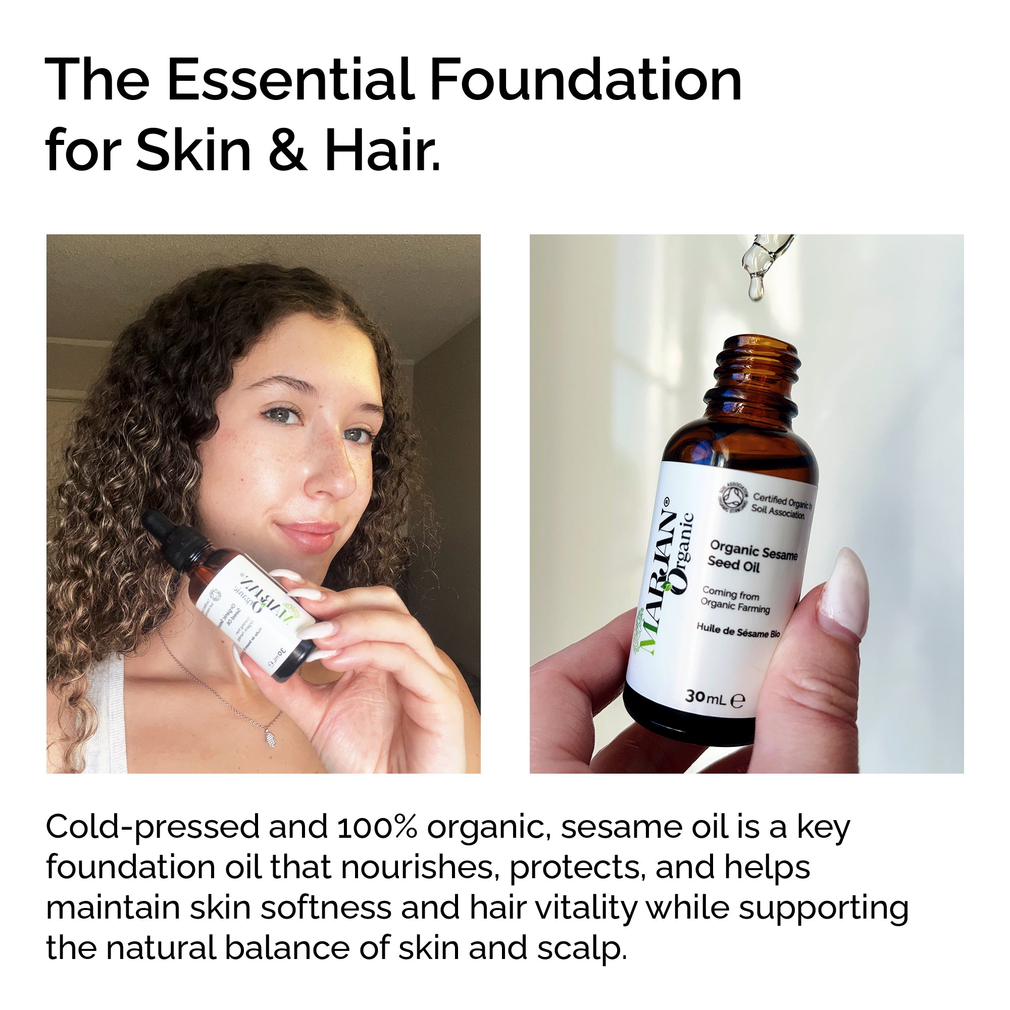 100 % Organic Cold-Pressed Sesame Seed Oil – Skin &amp; Hair Care