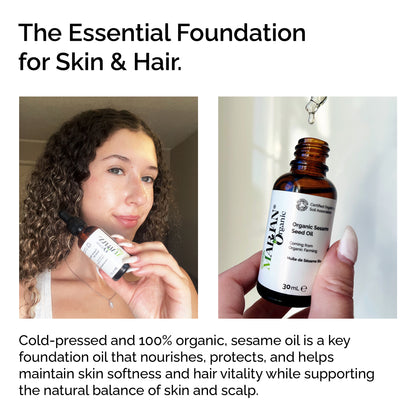 100 % Organic Cold-Pressed Sesame Seed Oil – Skin &amp; Hair Care