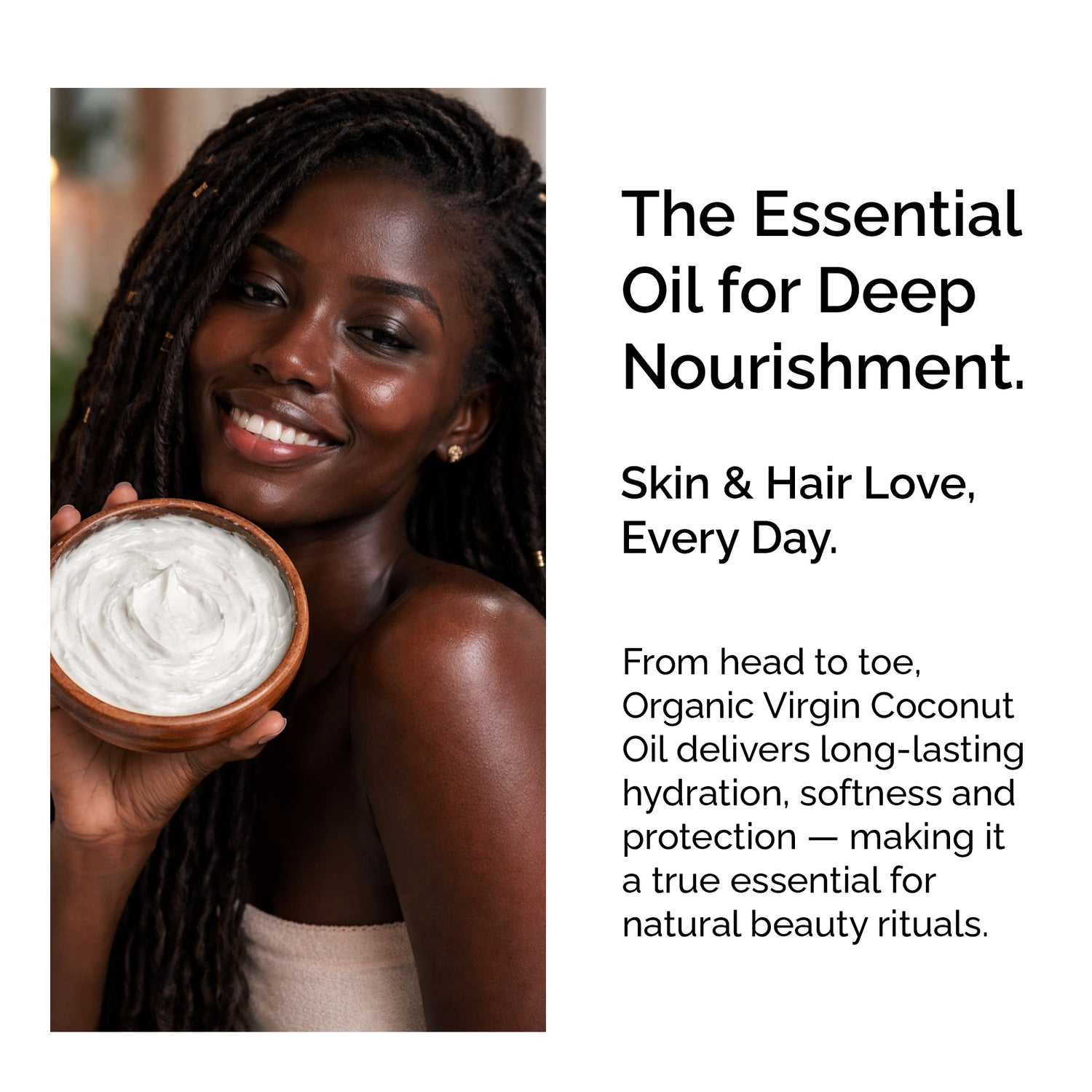 Huile de coco vierge biologique - Pressée à froid pour la peau et les cheveux