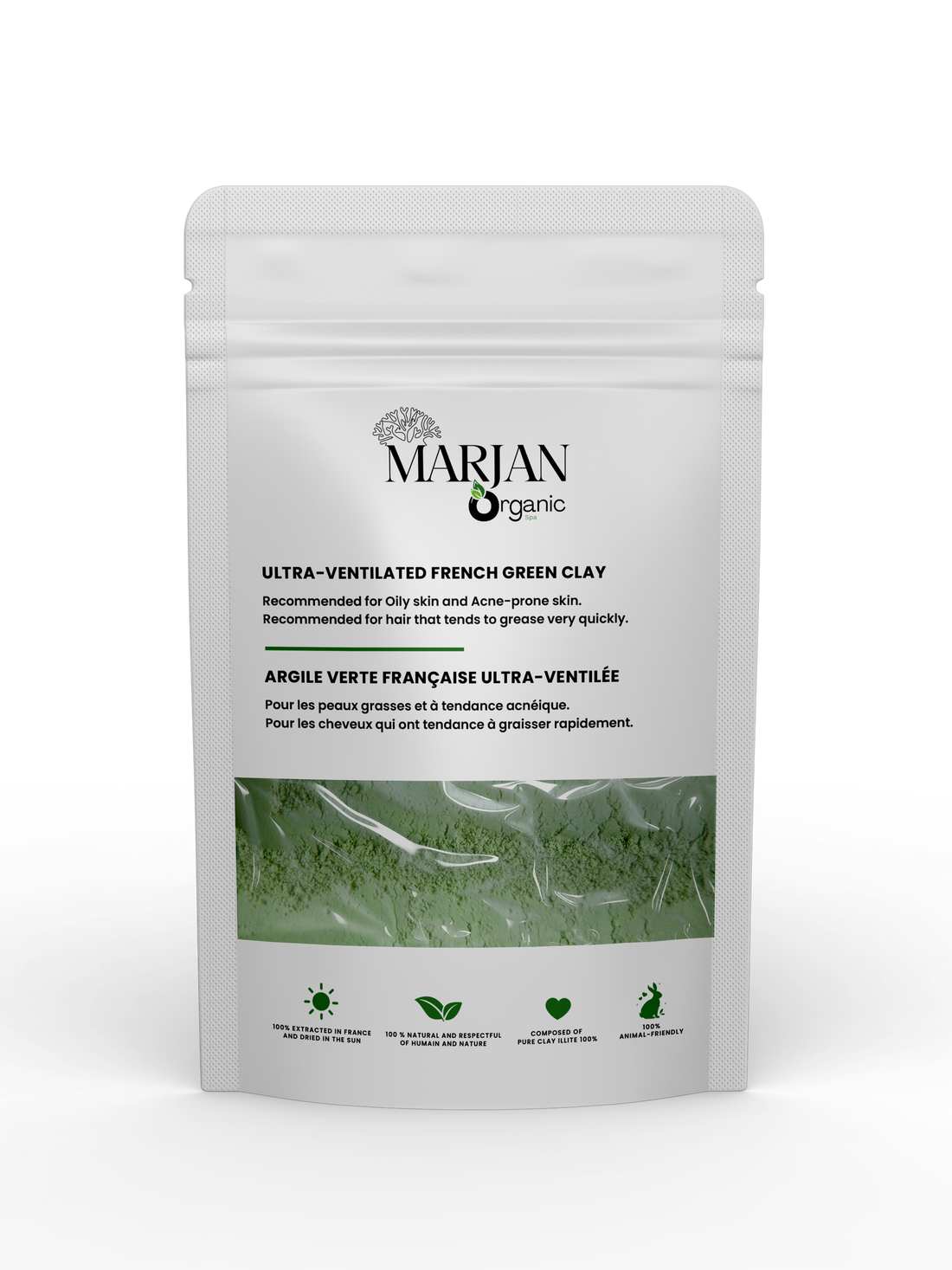 Ultra-Ventilated French Green Clay – Natural Face Mask for Radiant Skin