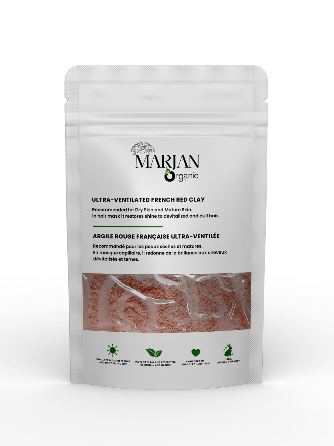 Ultra-Fine French Red Clay – Natural Face Mask for Radiant Skin