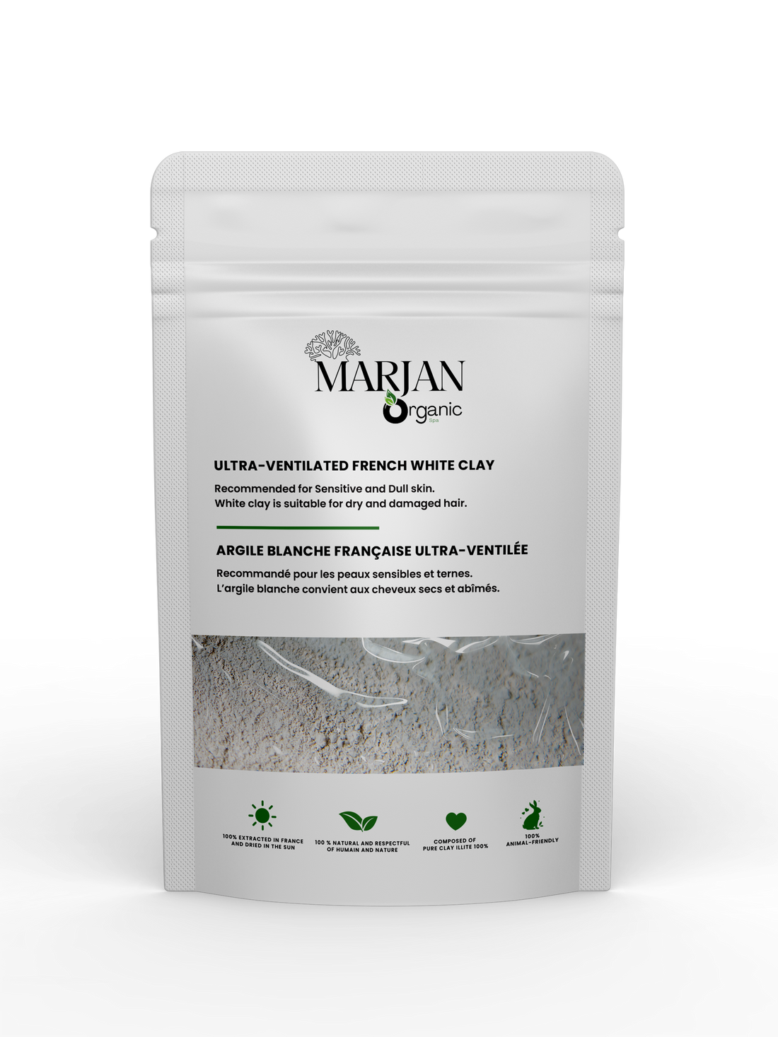 French White Clay – Ultra-Ventilated Powder for Skin & Hair Masks
