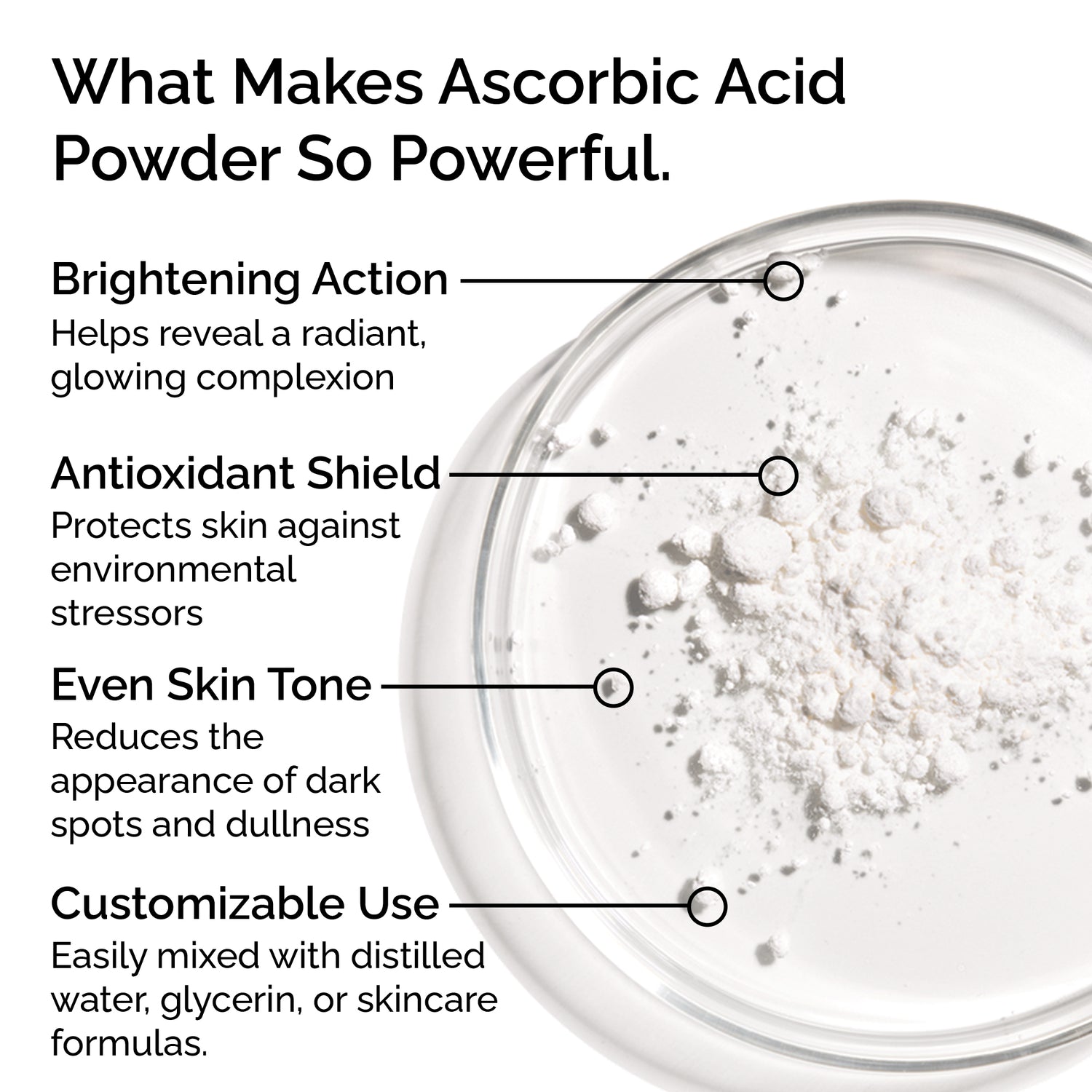 Pure L-Ascorbic Acid (Vitamin C) Powder 30g – For Face, Skin, Body &amp; Hair Brightening Care