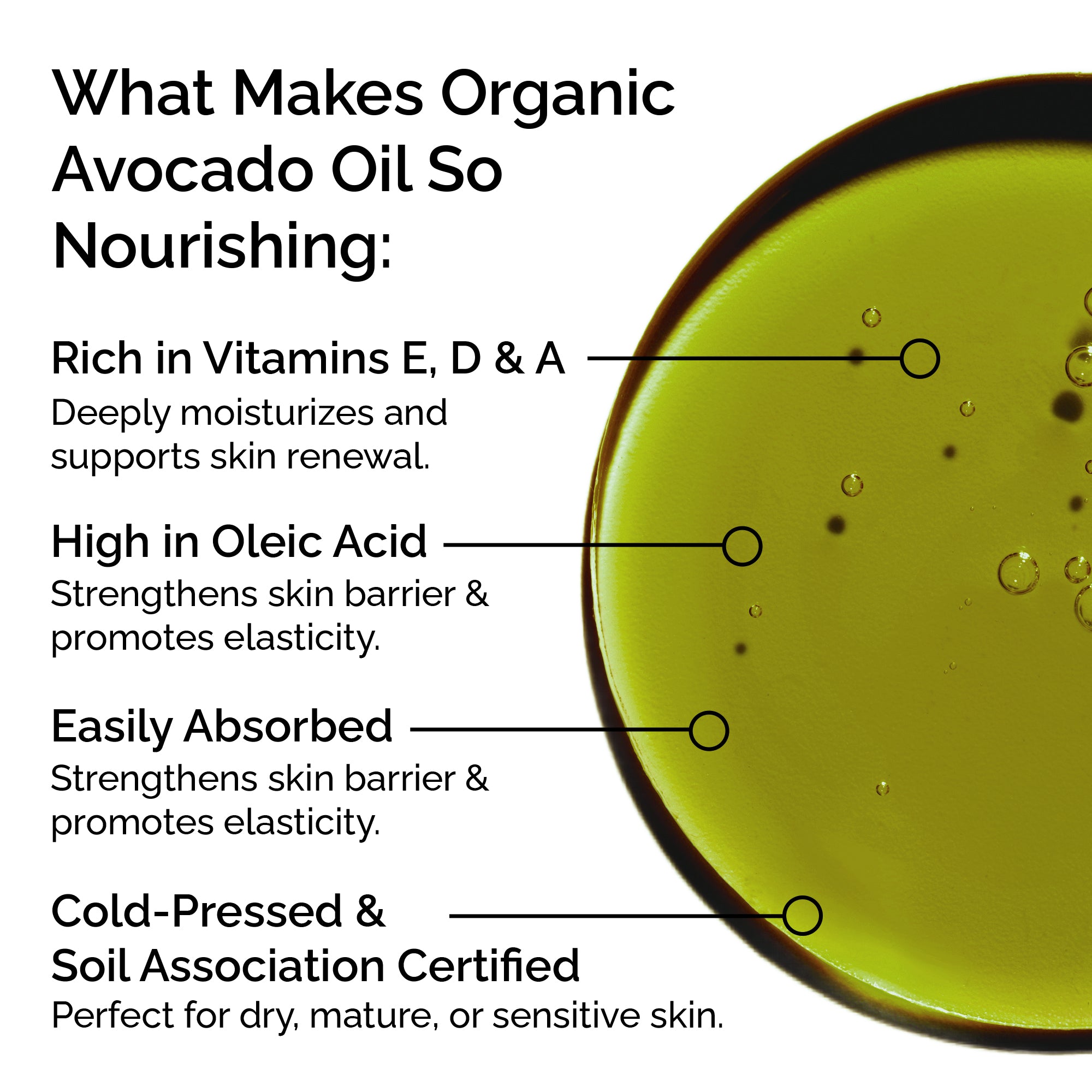 Organic Avocado Oil – 100% Pure, Cold-Pressed for Face, Body Hair &amp; Massage