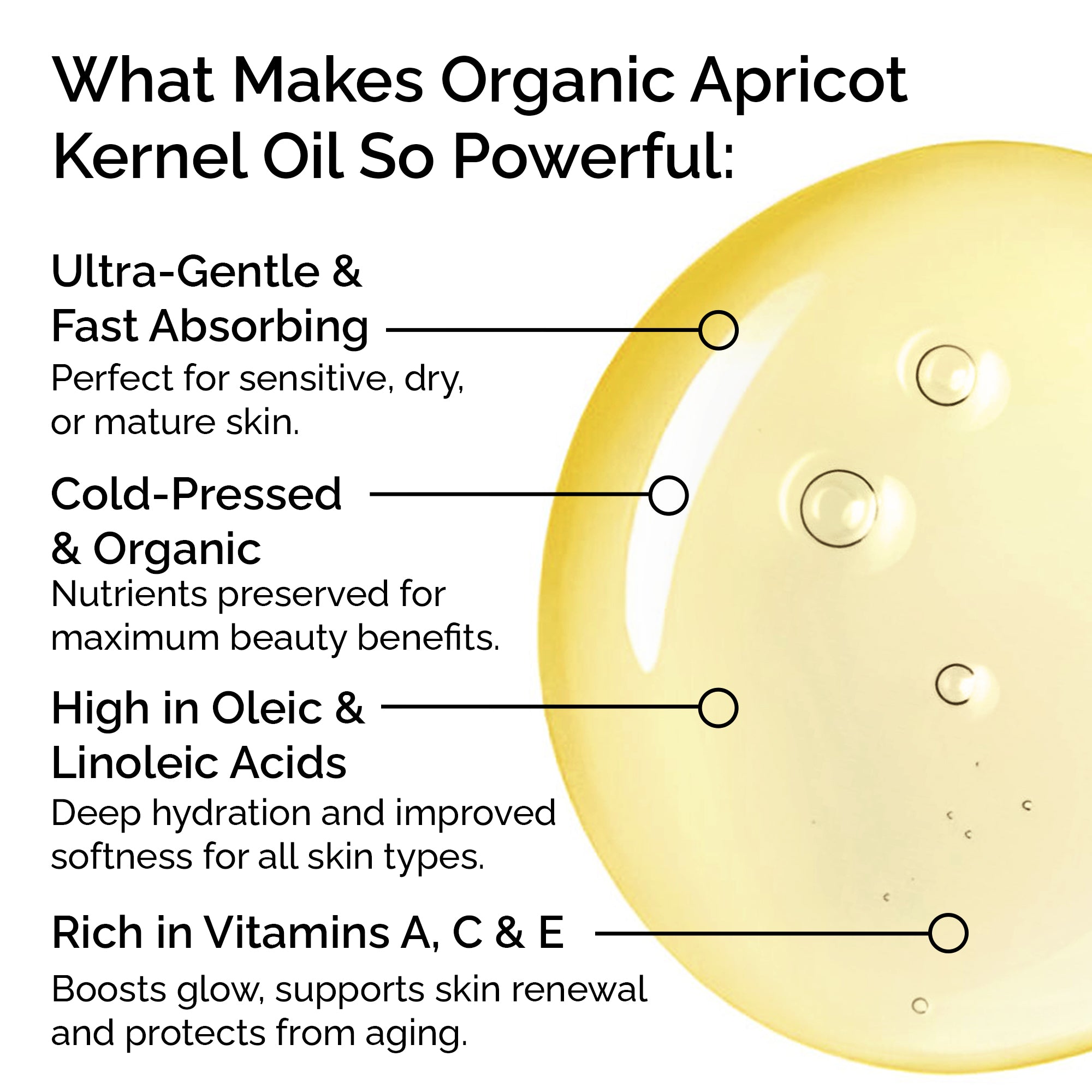 Organic Apricot Kernel Oil – 100% Pure &amp; Cold-Pressed for Face, Body &amp; Hair Care