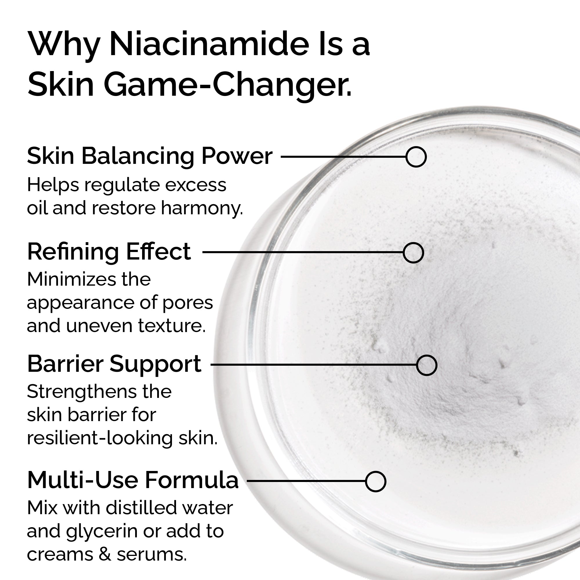 Niacinamide Powder 30g – Pure &amp; Natural Vitamin B3 for Skin Glow, Brightening, Even Skin Tone &amp; Pore Refining Care