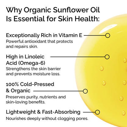 Huile de tournesol biologique – Huile 100 % naturelle et pure pour les cheveux et la peau