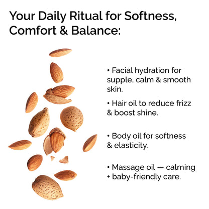 Organic Sweet Almond Oil – Pure Cold-Pressed Oil for Skin &amp; Hair Care